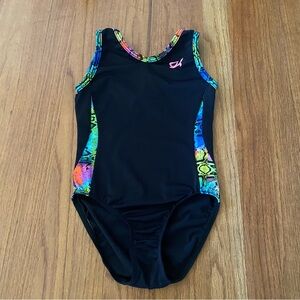 GK Leotard Black with Vibrant Accents